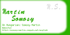 martin somosy business card